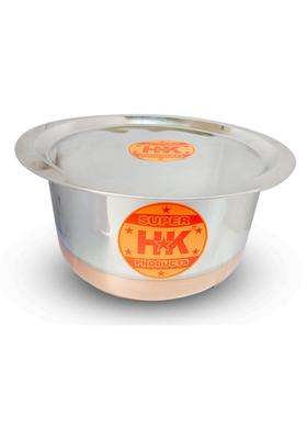 Super HK Products HK Copper Bottom Stainless Steel Bhagona with Lid | 1.5 L | 1.6 Qt