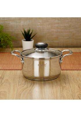 Sumeet Stainless Steel Induction Bottom | 2.5 L | 2.6 Qt | 18 cm | 7.1 Inch | With Lid
