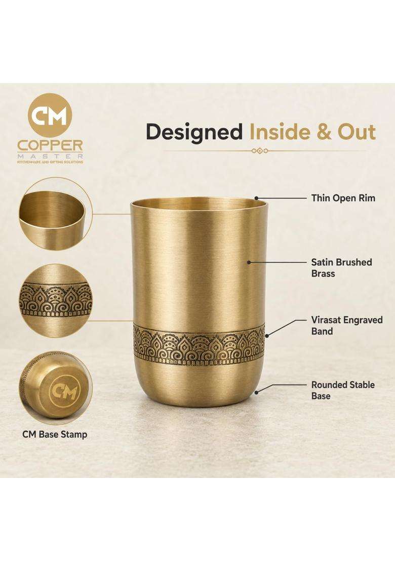 Copper-Master Virasat Brass Drinking Glass - Indya