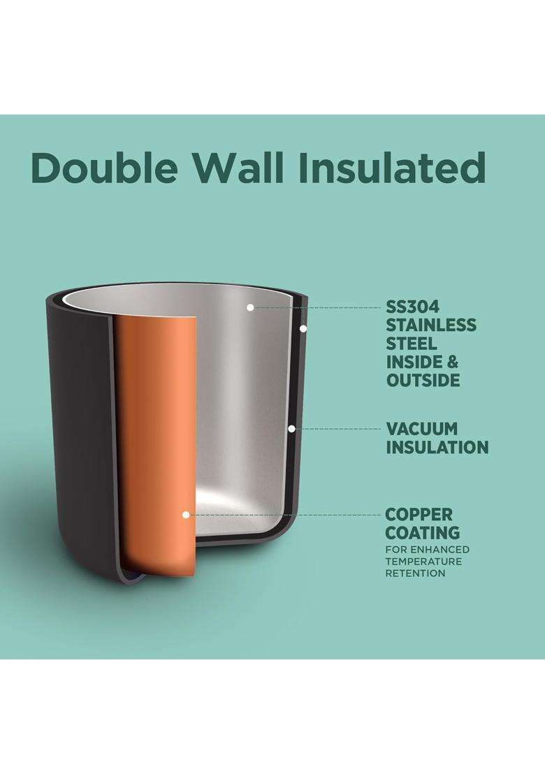 MILTON Thermosteel Vacuum Insulated Travel Coffee Mug | 300 ml | 10.1 fl oz | Leak Proof | Rust Resistant - Indya