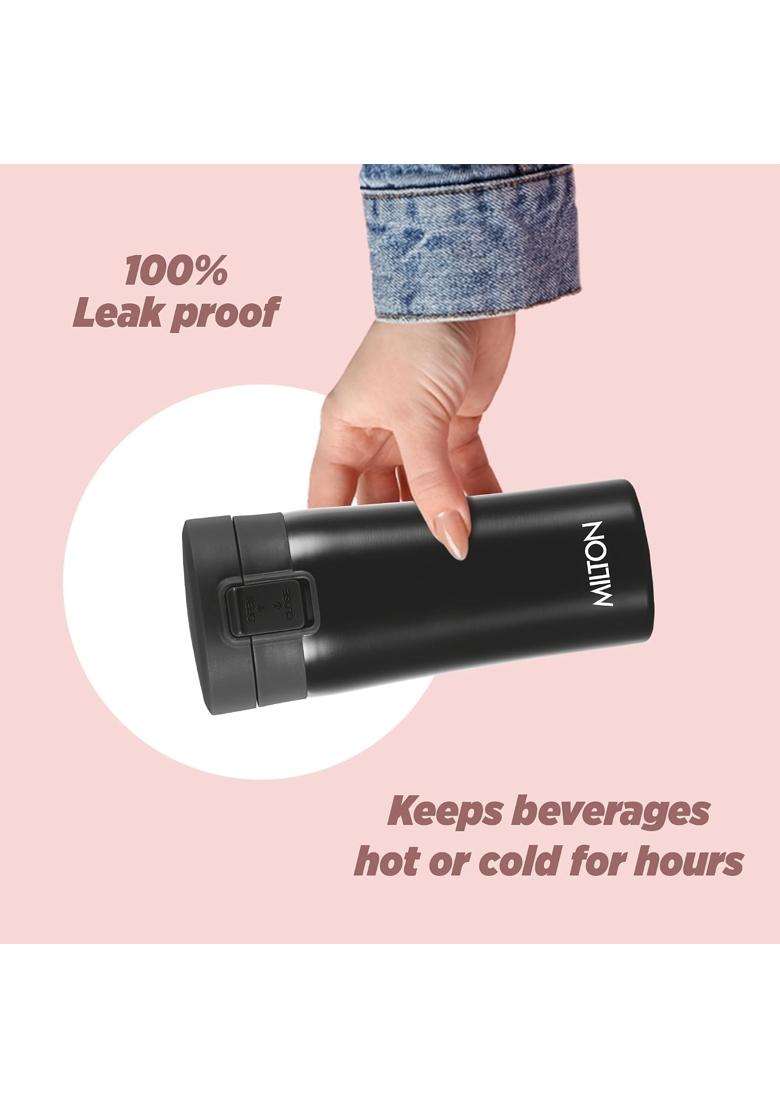 MILTON Thermosteel Vacuum Insulated Travel Coffee Mug | 300 ml | 10.1 fl oz | Leak Proof | Rust Resistant - Indya