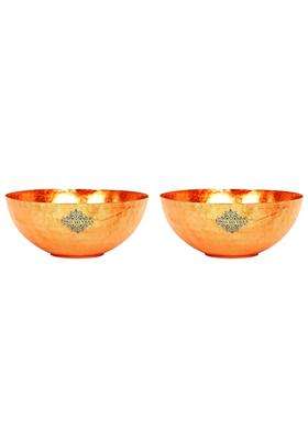 INDIAN ART VILLA Hammered Copper Serving Bowl | 4 Inch