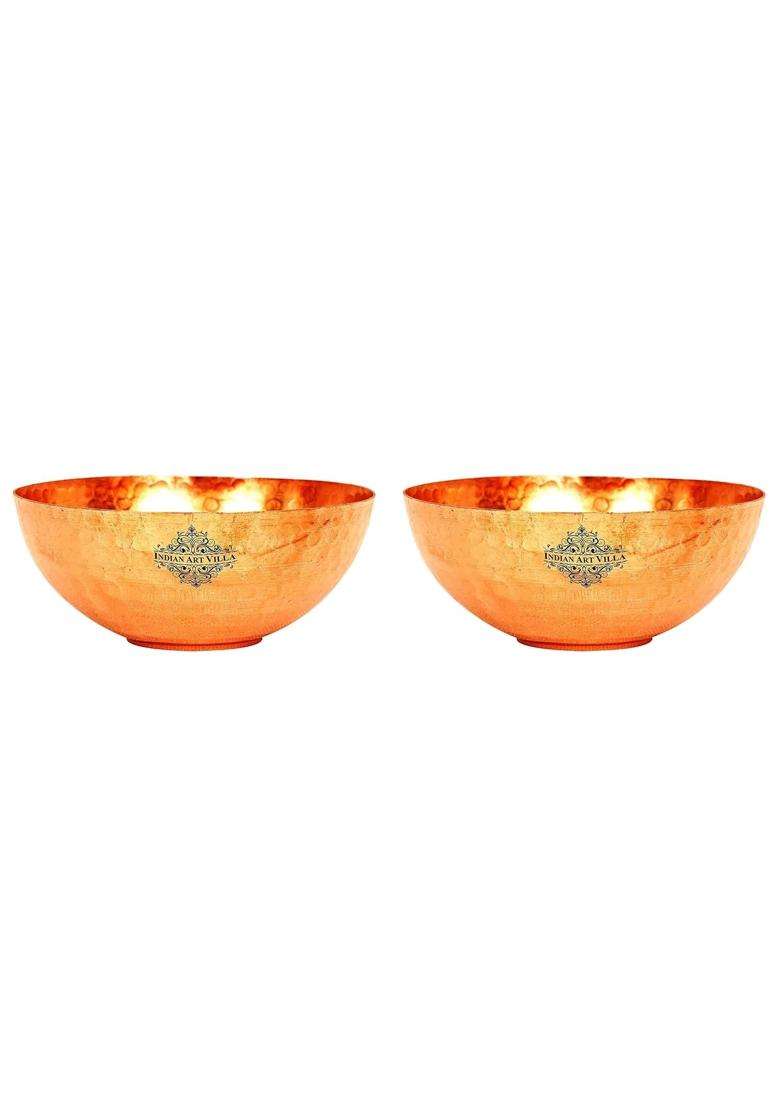 INDIAN ART VILLA Hammered Copper Serving Bowl | 4 Inch - Indya