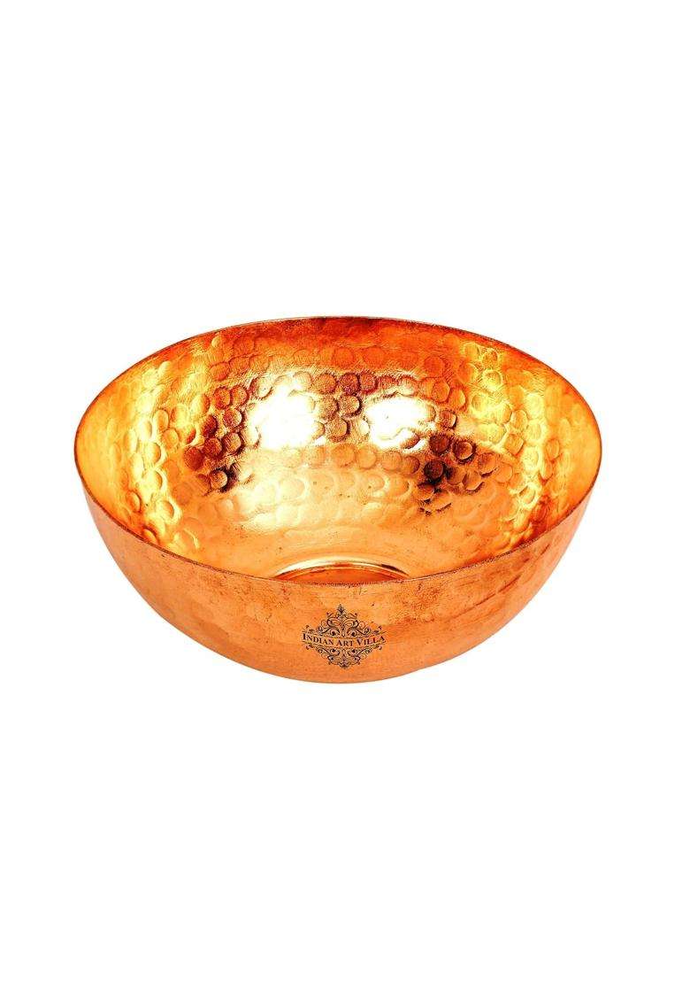 INDIAN ART VILLA Hammered Copper Serving Bowl | 4 Inch - Indya