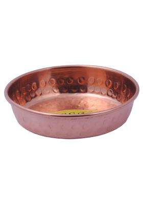 SHIV SHAKTI ARTS Copper Hammered Handmade Plate with Flat Base | 100 ml | 3.4 fl oz