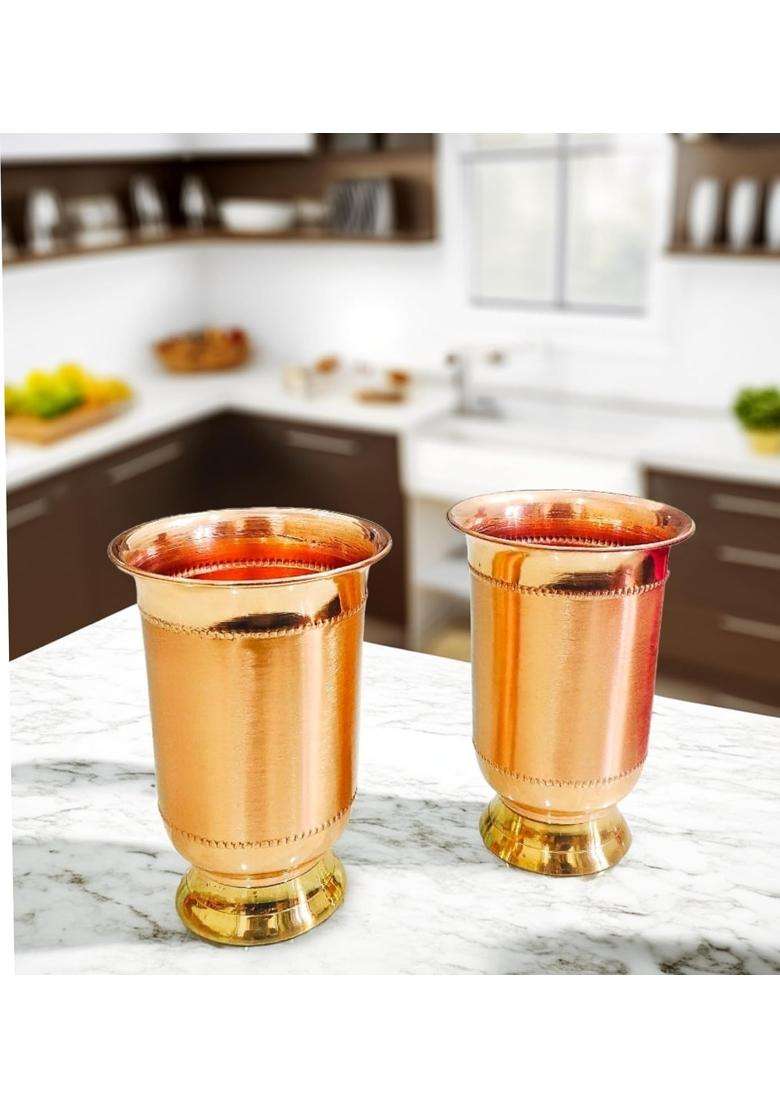 PTAL NAGRI Copper Glass | 250 ml | 8.5 fl oz | 2-Piece Set - Indya