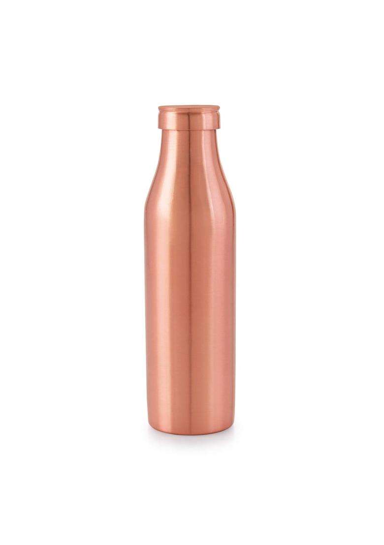 NIRLON Plain Pure Copper Bottle | 1000 ml | 33.8 fl oz | 3-Piece Set - Indya