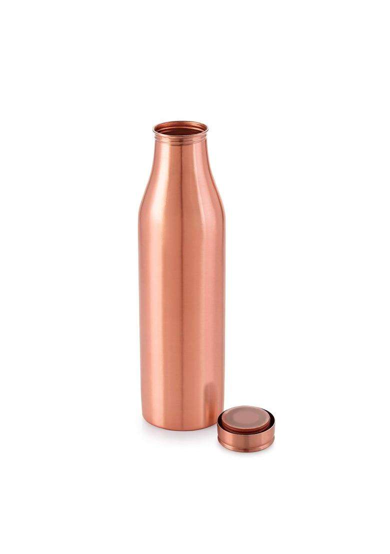 NIRLON Plain Pure Copper Bottle | 1000 ml | 33.8 fl oz | 3-Piece Set - Indya