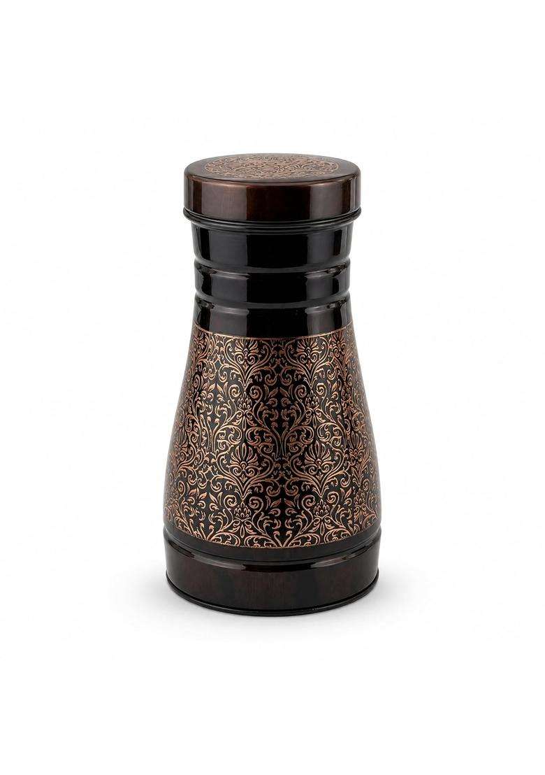 SHIV SHAKTI ARTS Copper Bedroom Jar Carafe with Lid | 1000 ml | 33.8 fl oz - Indya