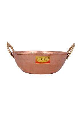 SHIV SHAKTI ARTS Pure Copper Kadai Wok Serving Bowl Kadhai | 800 ml | 27.1 fl oz | 7 Inch