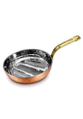 AANYA HOME CRAFT Hammered Copper Fry Pan with Long Handle | 26 cm | 10.2 Inch | Dishwasher Safe
