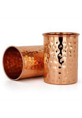 SHAAN mfg. Pure Copper Hammered Design Tumbler with Ayurvedic Health Benefits | 300 ml | 10.1 fl oz