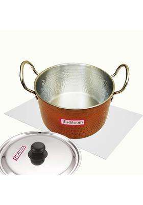 FLIXBLOOM Latest Hammered Induction Base LPG Friendly Kitchen Cooking Pot Cookware | 1.5 L | 1.6 Qt | With Lid