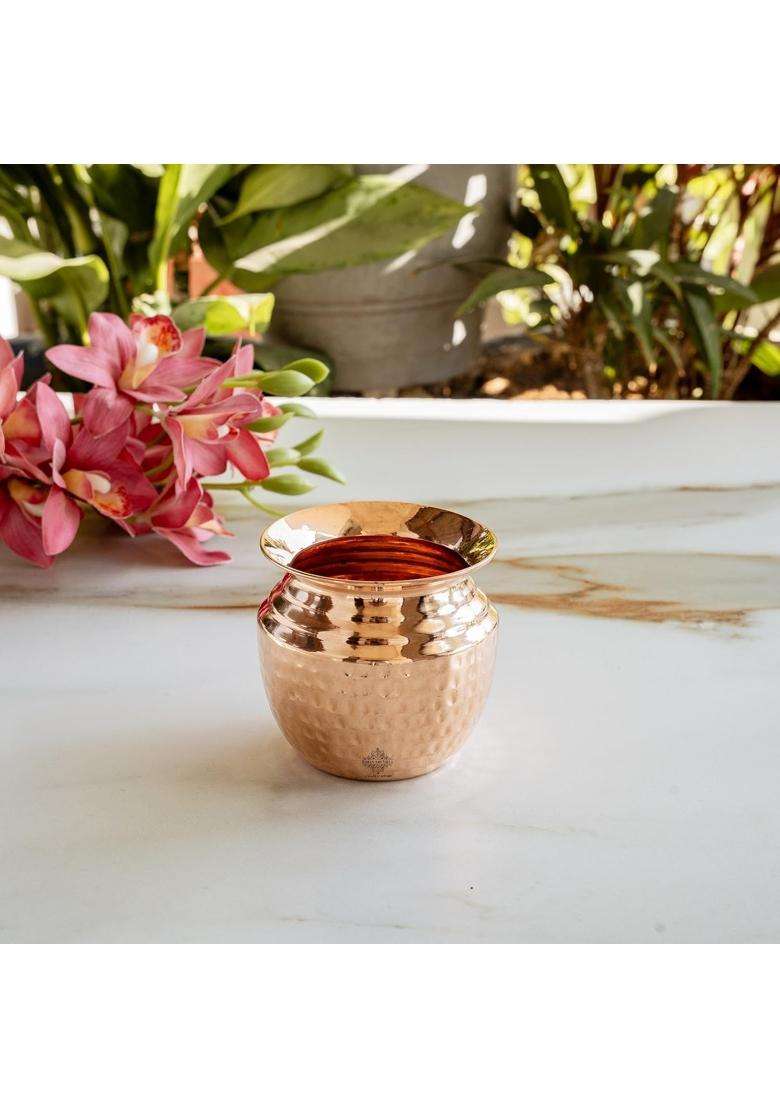 INDIAN ART VILLA Pure Copper Hammered Lota | 350 ml | 11.8 fl oz - Indya