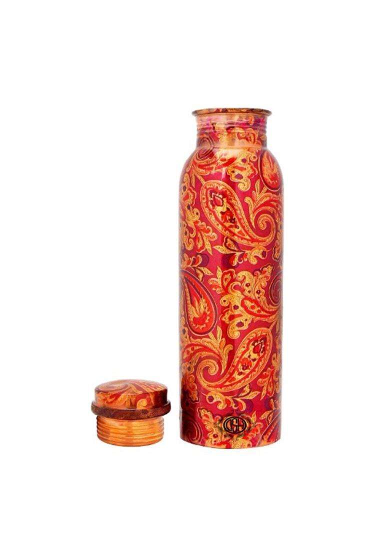 DSH CRAFTING YOUR CURIOSITY DSH Copper Bottles for Water Printed Design with Art Work | 800 ml | 27.1 fl oz - Indya