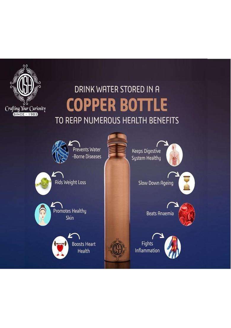 DSH CRAFTING YOUR CURIOSITY DSH Copper Bottles for Printed with Art Work | 1 L | 1.1 Qt - Indya