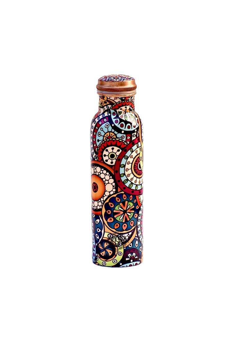 DSH CRAFTING YOUR CURIOSITY DSH Copper Bottles for Printed with Modern Art | 1 L | 1.1 Qt - Indya