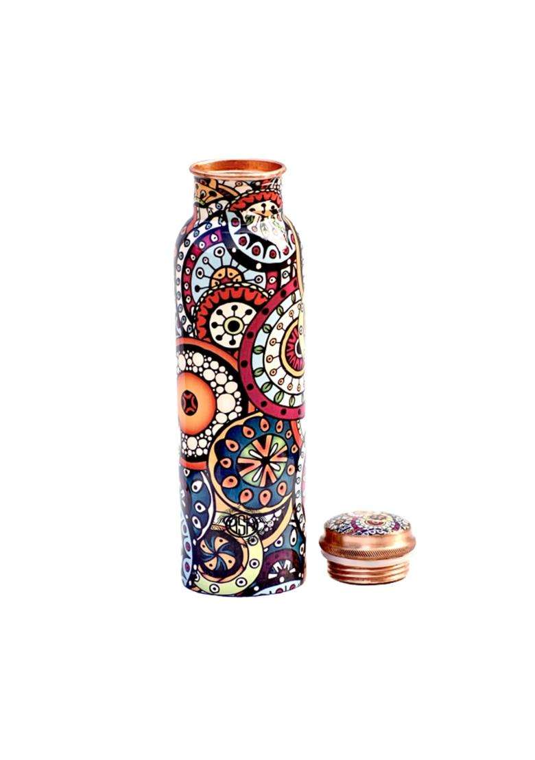 DSH CRAFTING YOUR CURIOSITY DSH Copper Bottles for Printed with Modern Art | 1 L | 1.1 Qt - Indya