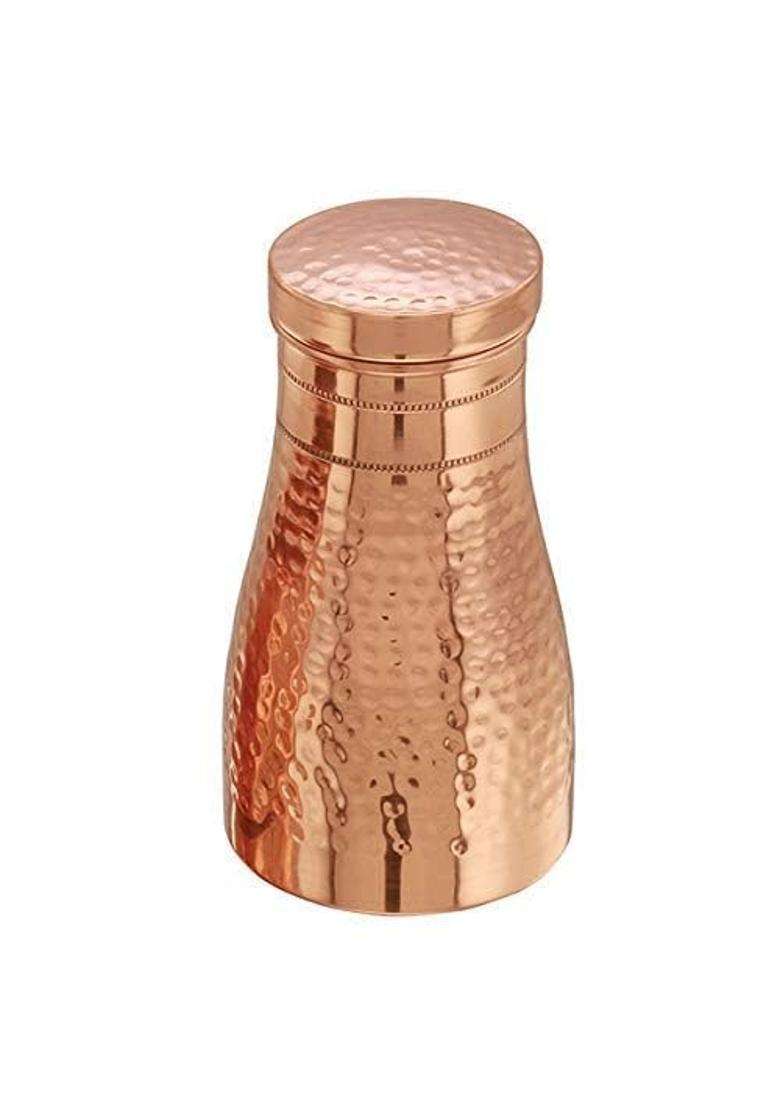 Copper-Master Modern and Stylish Bedside Bedroom Copper Bottle Jar with Pure Copper and Joint | 1 L | 1.1 Qt - Indya