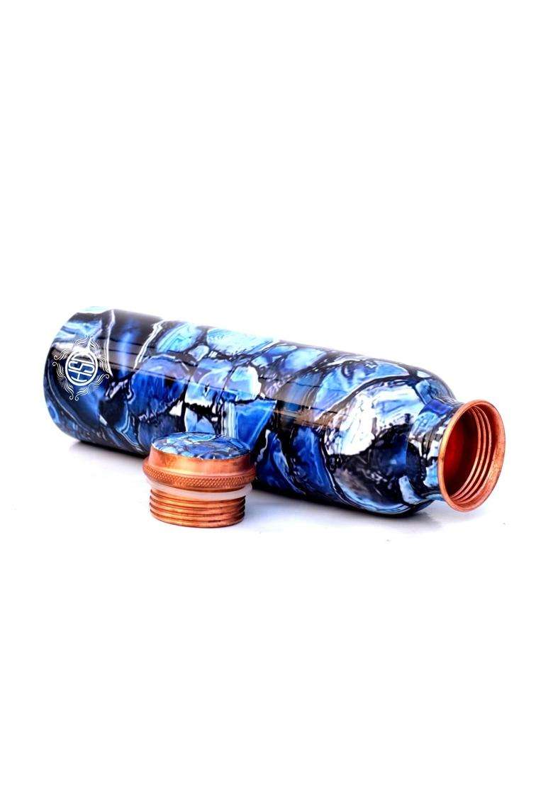 DSH CRAFTING YOUR CURIOSITY DSH Pure Copper Modern Art Printed Water Bottle | 1000 ml | 33.8 fl oz - Indya