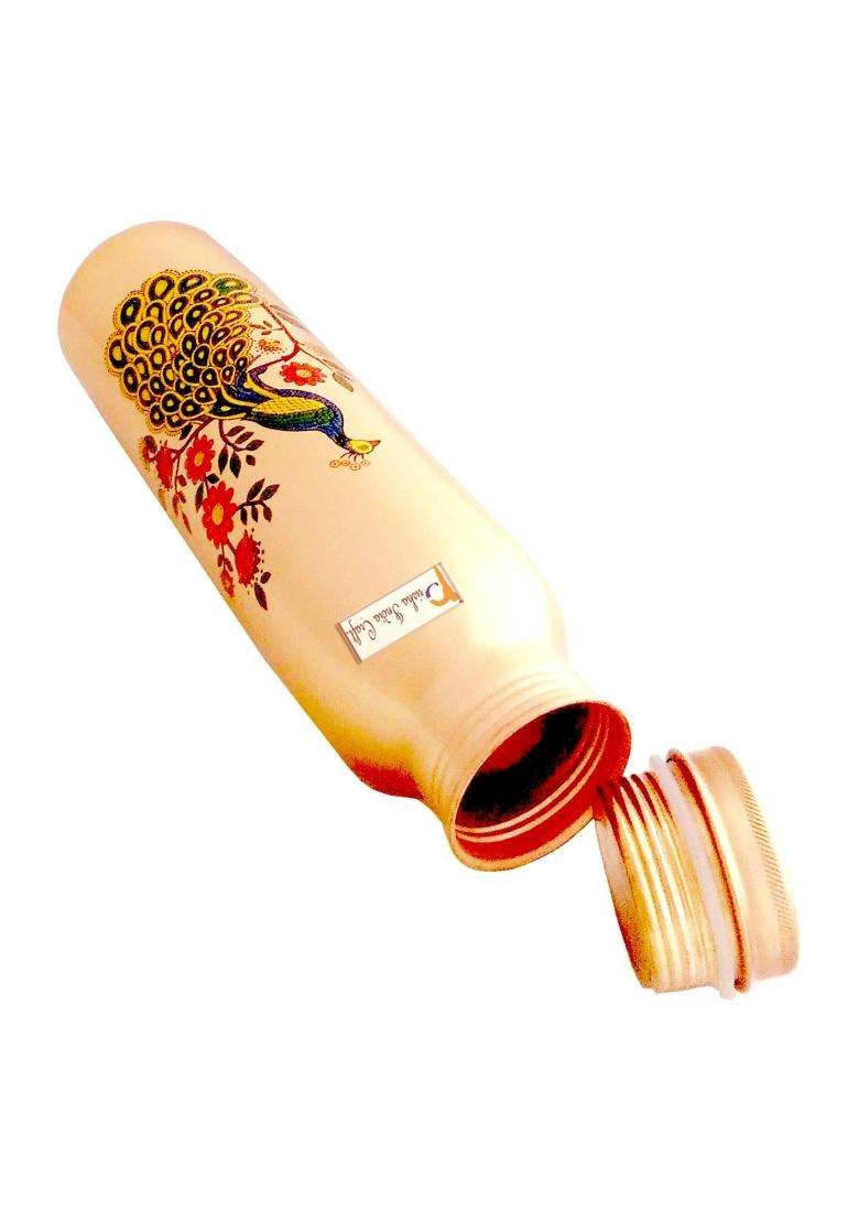 Prisha India Craft Pure Copper Bottle Digital Printed | 1000 ml | 33.8 fl oz - Indya