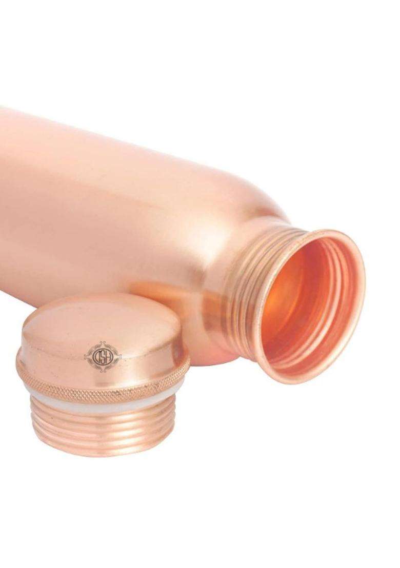 DSH CRAFTING YOUR CURIOSITY DSH Copper Water Bottle Set for with 2 Glasses | 1 L | 1.1 Qt | Handcrafted | Leak Proof - Indya