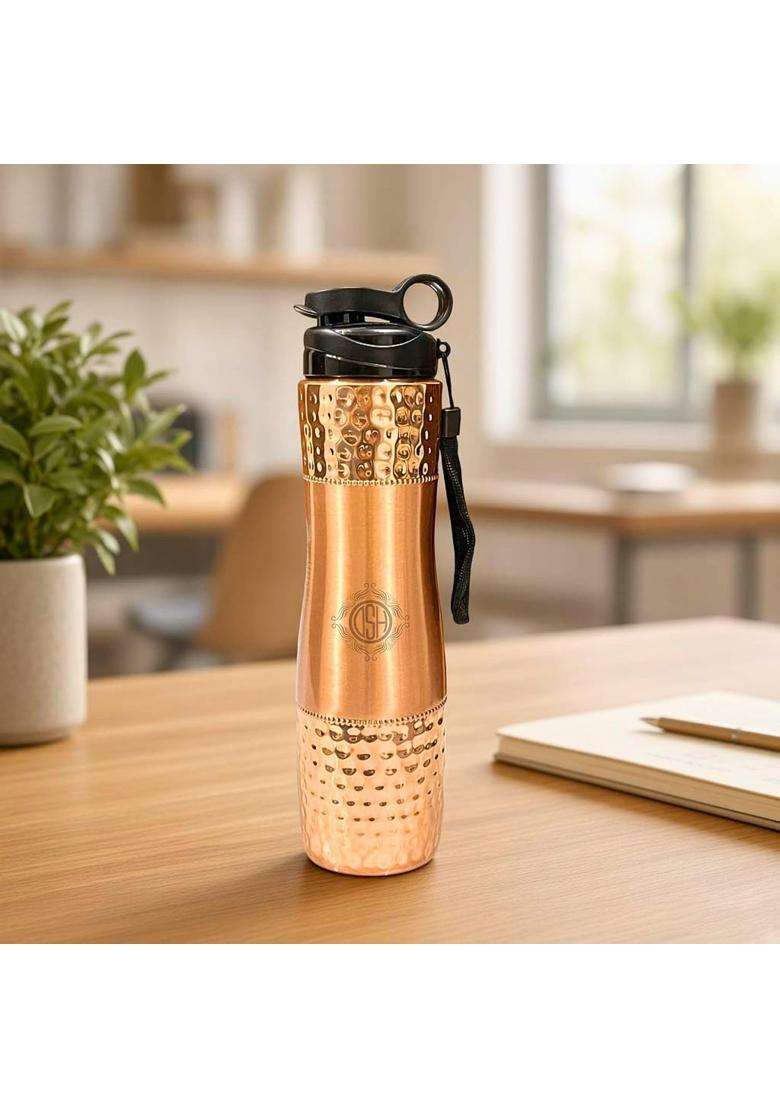 DSH CRAFTING YOUR CURIOSITY DSH Copper Water Bottle with Sipper | 1000 ml | 33.8 fl oz | Leak Proof - Indya