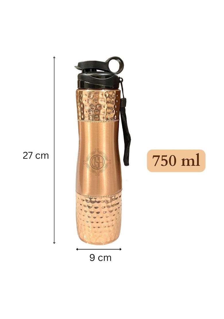DSH CRAFTING YOUR CURIOSITY DSH Copper Water Bottle with Sipper | 1000 ml | 33.8 fl oz | Leak Proof - Indya