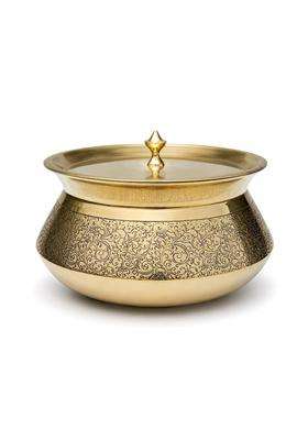 SHIV SHAKTI ARTS Brass Royal Handi with Lid | 1 L | 1.1 Qt