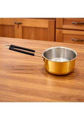 ANYRA'S TROVE Pure Brass Saucepan with Kalai Tin Coating | 1.5 L | 1.6 Qt | Non-Toxic | Non-Stick | Hammered Finish