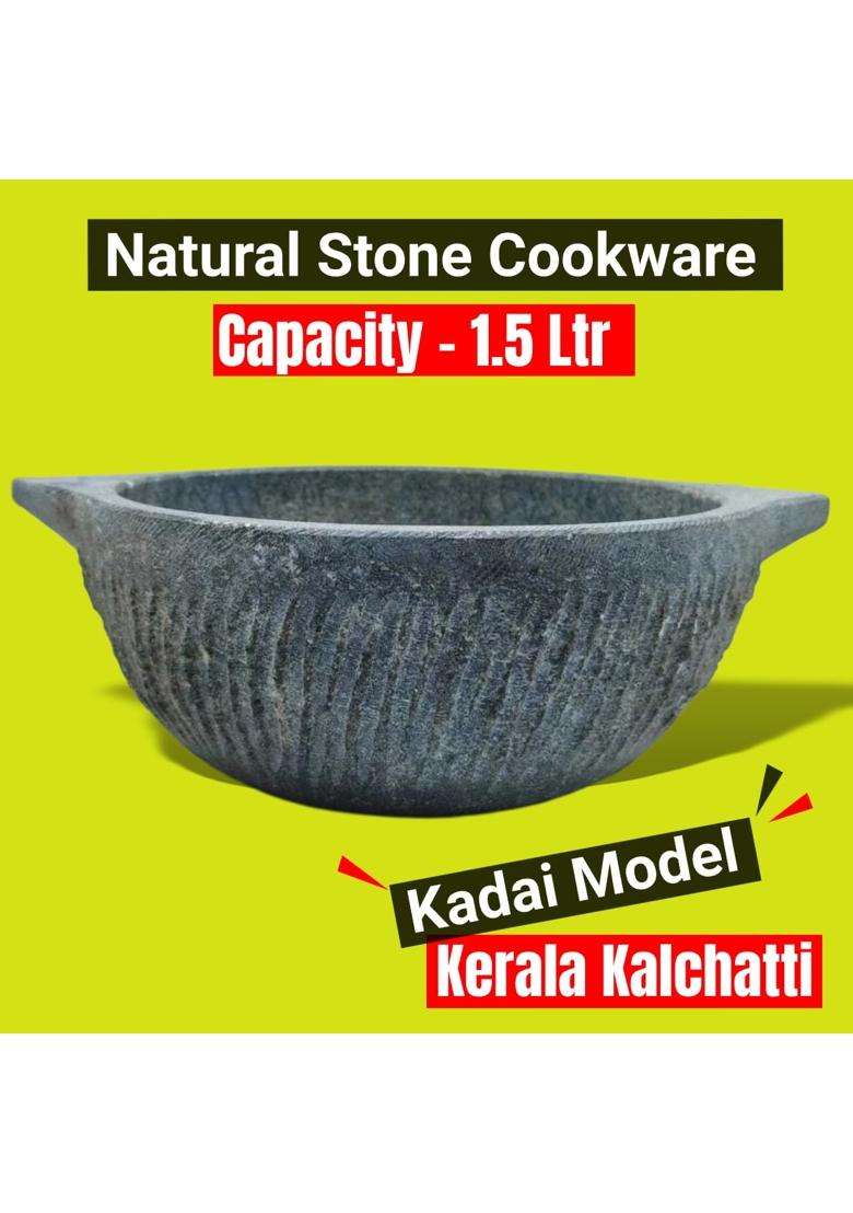 KIRUBA KITCHEN ESSENTIALS Kiruba Stores Hand Made Kalchatti | 1.5 L | 1.6 Qt - Indya