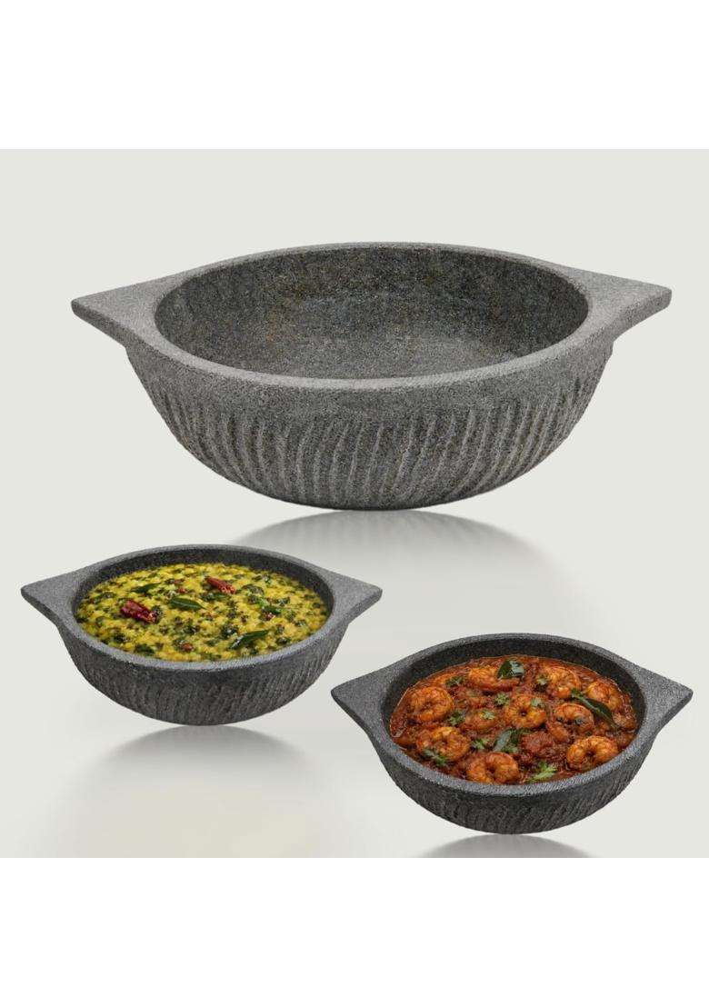 KIRUBA KITCHEN ESSENTIALS SKS Hand Made Kalchatti | 3 L | 3.2 Qt - Indya
