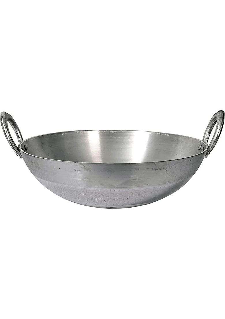 Tannu Craft Aluminium Kadhai Wok Premium Range of Aluminum Kadhai Deep Kadai | Non-Stick - Indya
