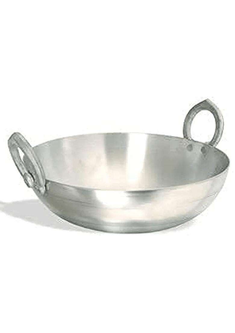 Tannu Craft Aluminium Kadhai Wok Premium Range of Aluminum Kadhai Deep Kadai | Non-Stick - Indya