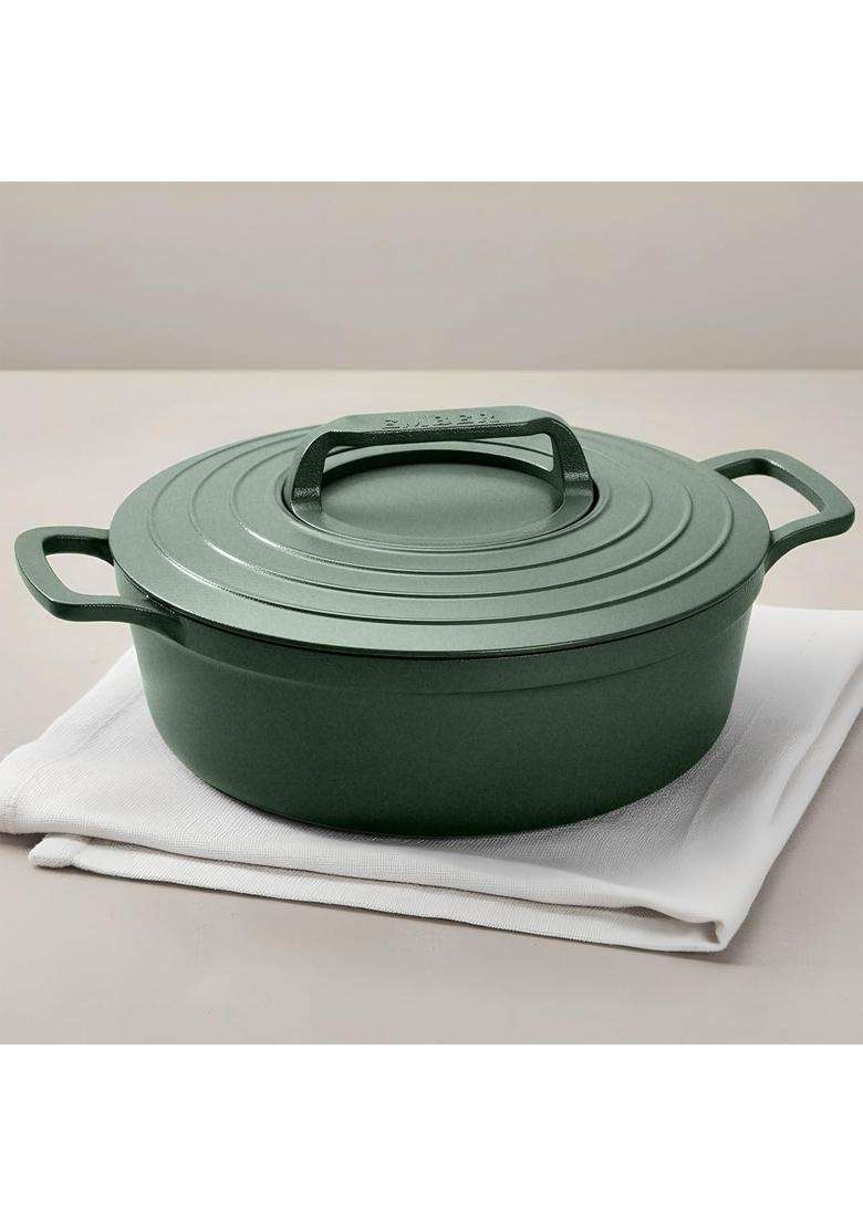Ember Cookware Pre-Seasoned Cast Iron Casserole | 26 cm | 10.2 Inch | Induction Compatible | Heavy Bottom | PFOA Free - Indya