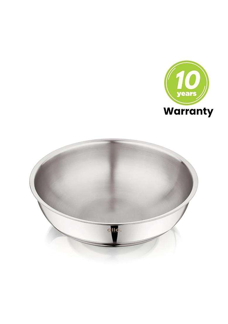 Allo Triply Stainless Steel Tasla Deep Pan | 1.5 L | 1.6 Qt | 20 cm | 7.9 Inch | Induction Compatible | Heavy Bottom | Non-Stick - Indya
