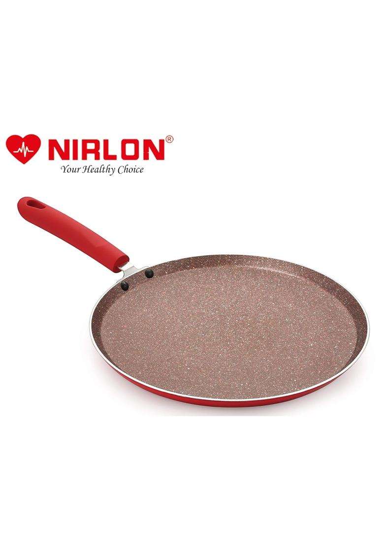 NIRLON Red Stone 2-Piece Aluminium Non Stick Dishwasher Safe Induction Cookware Set | 1.5 L | 1.6 Qt | 26 cm | 10.2 Inch - Indya