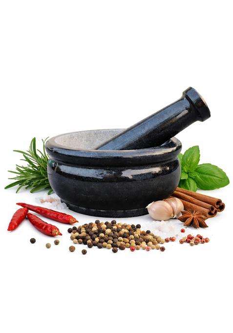 EZAHK Pure Granite Stone and Mortar and Pestle Set Big Size | 8 Inch