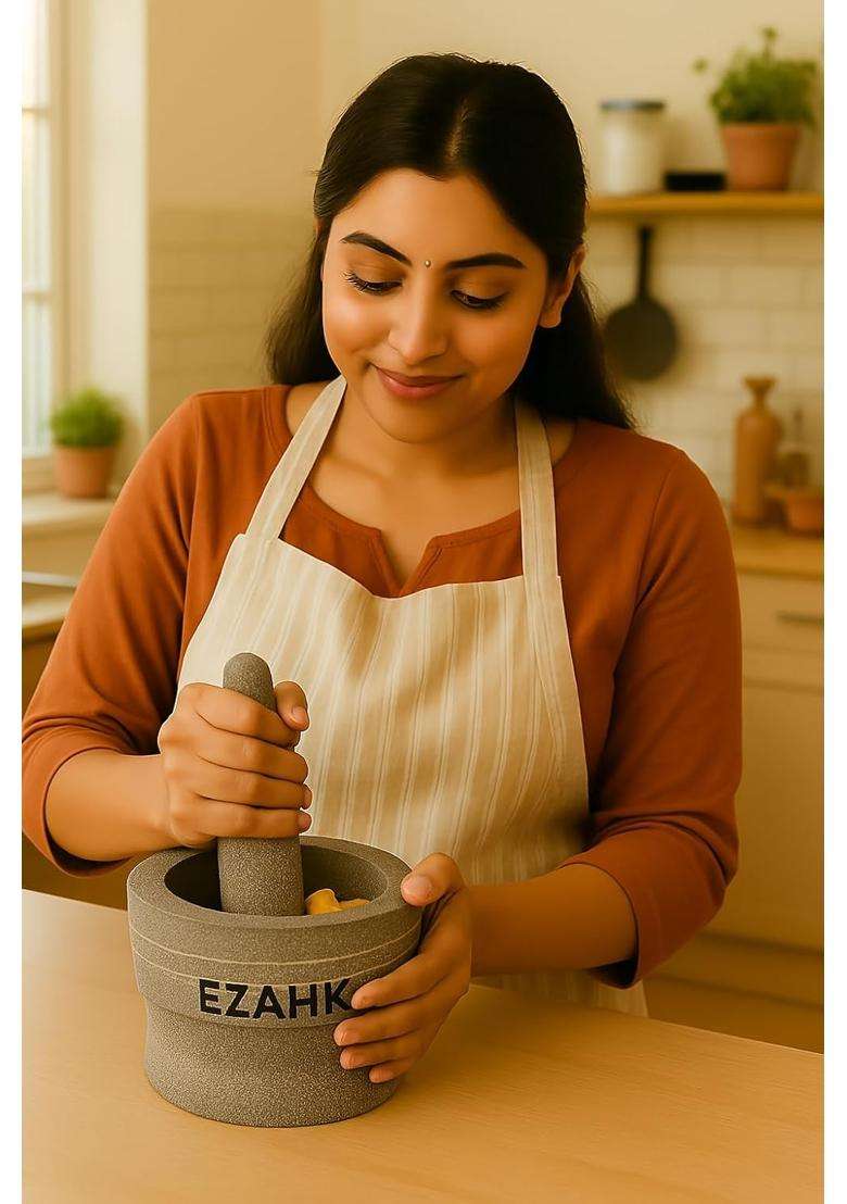 EZAHK Mortar and Pestle Set for Spices - Indya