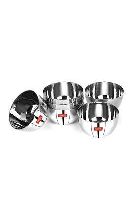 Sumeet Stainless Steel Big Apple Bowl | 300 ml | 10.1 fl oz | 9.8 cm | 3.9 Inch | 6-Piece Set