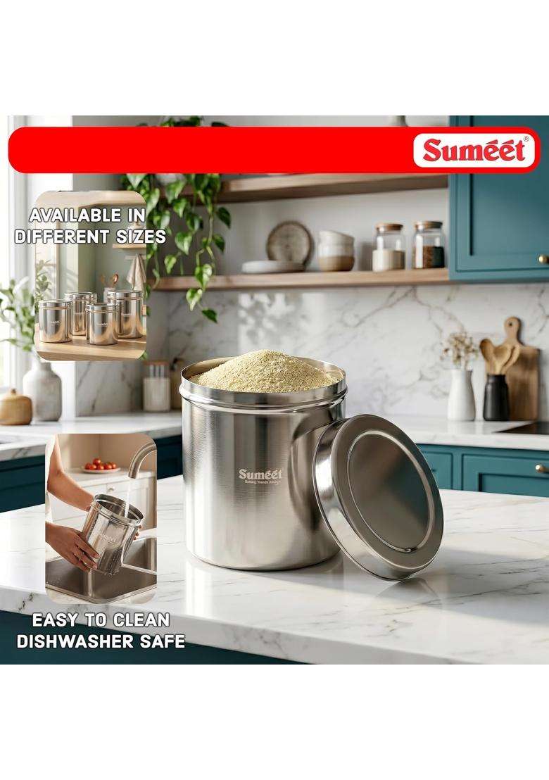 Sumeet Stainless Steel Large Dabba Canisters | 5000 ml | 169.1 fl oz - Indya