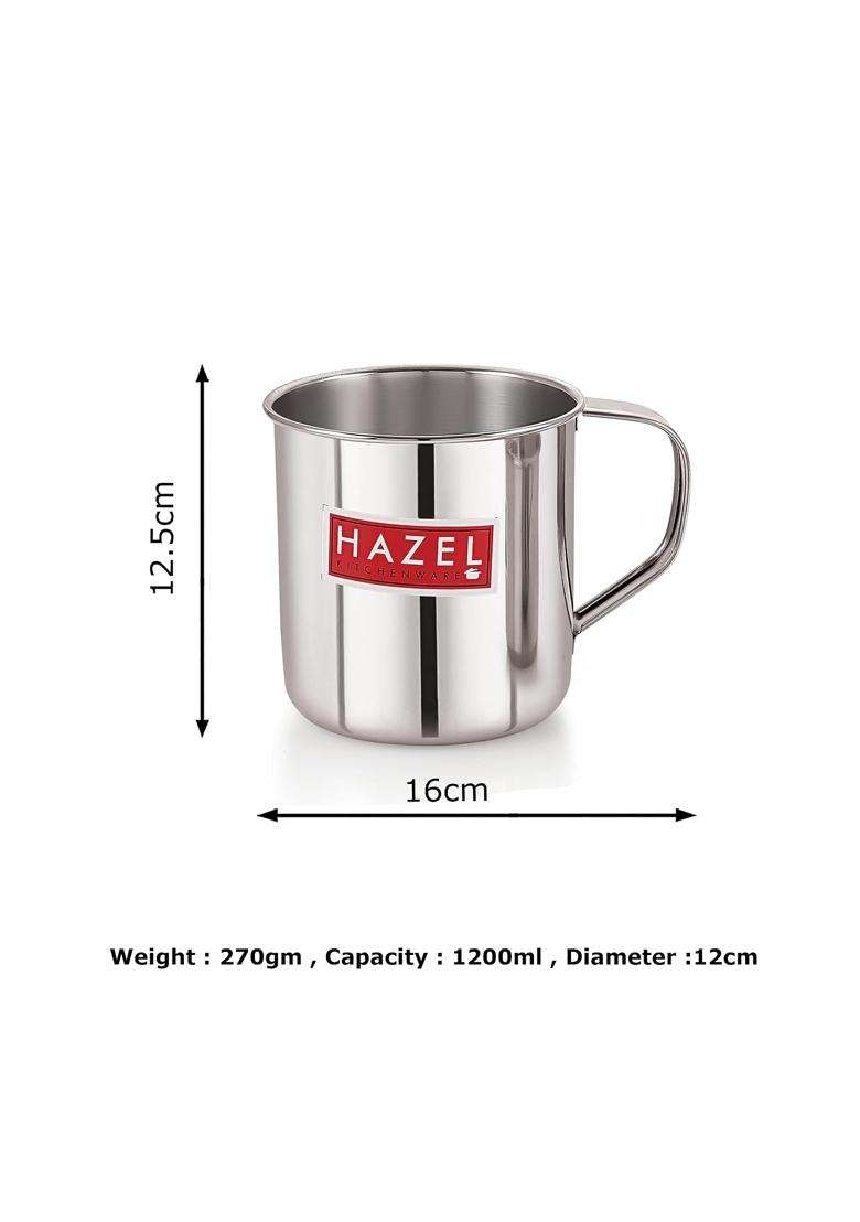 HAZEL Stainless Steel Multipurpose Mug | 1200 ml | 40.6 fl oz - Indya