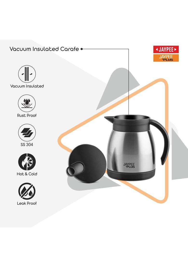 Jaypee Plus Elegant ISI Certified Stainless Steel Insulated Carafe Kettle Double Wall | 500 ml | 16.9 fl oz - Indya