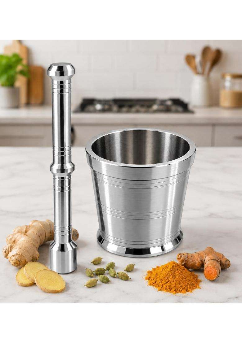 AAYU CRAFT KITCHENWARE FOR LIFE Stainless Steel Khalbatta Okhli Masher - Indya