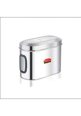 Classic Steels Oval Stainless Steel Kitchen Storage Canisters with Transparent Window | 1500 ml | 50.7 fl oz | Dishwasher Safe | Rust Resistant