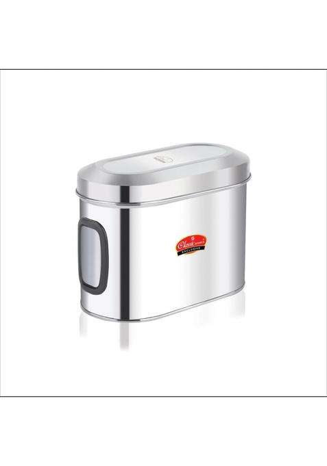 Classic Steels Oval Stainless Steel Kitchen Storage Canisters with Transparent Window | 1500 ml | 50.7 fl oz | Dishwasher Safe | Rust Resistant