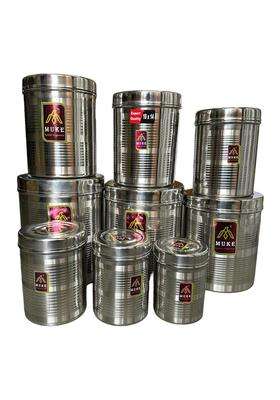 KITCHEN NEXT Stainless Steel Food Storage Containers Set | 400 ml | 13.5 fl oz | 9-Piece Set