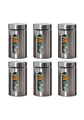 Femora Oval Shape Glass Window Jars | 1000 ml | 33.8 fl oz | 6-Piece Set