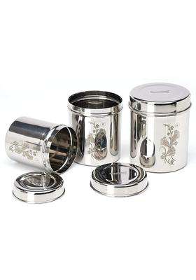 Sumeet Designer Stainless Steel Vertical Canisters | Pack of 3