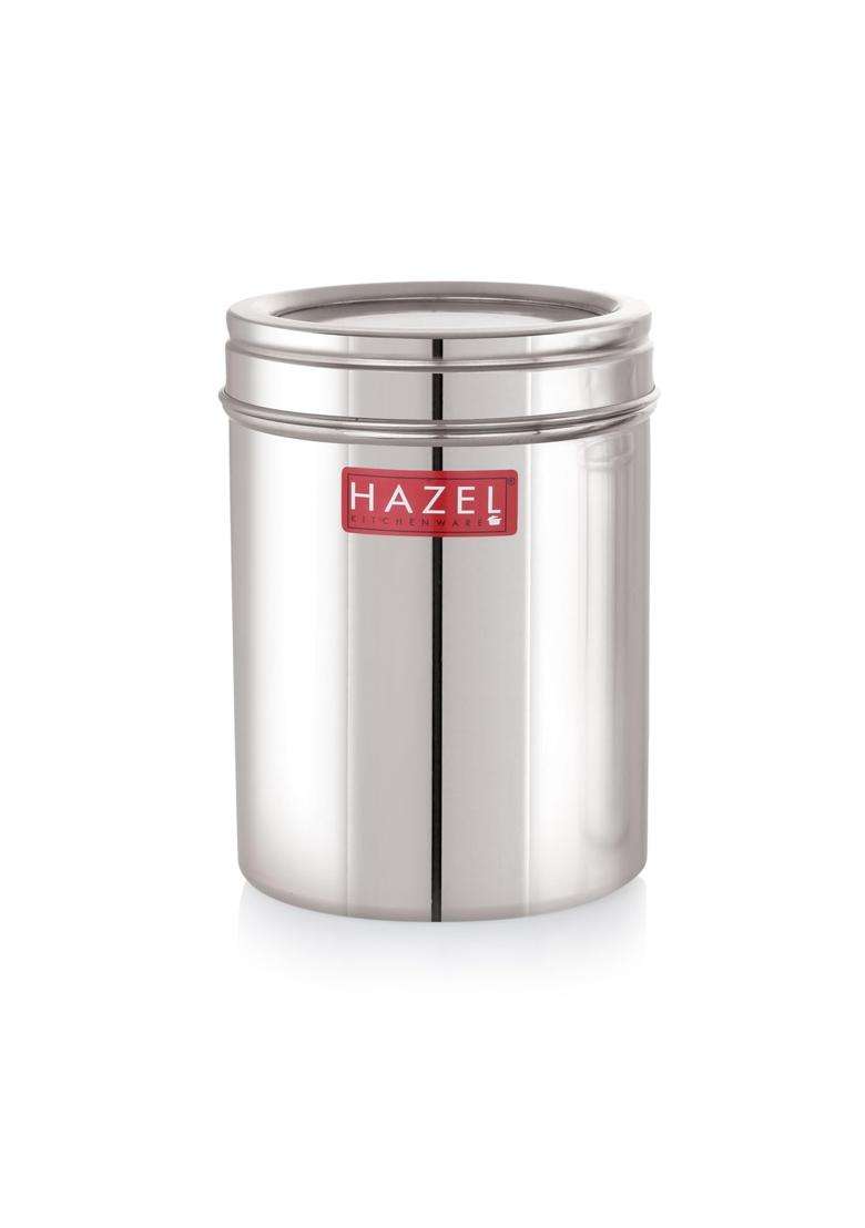 HAZEL Stainless Steel Kitchen Container with Transparent Lid | 1500 ml | 50.7 fl oz - Indya